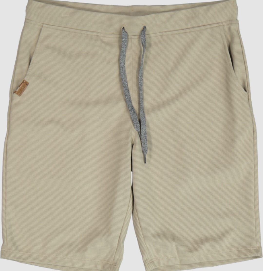 Bermuda Moletom Bolso Faca — Bege