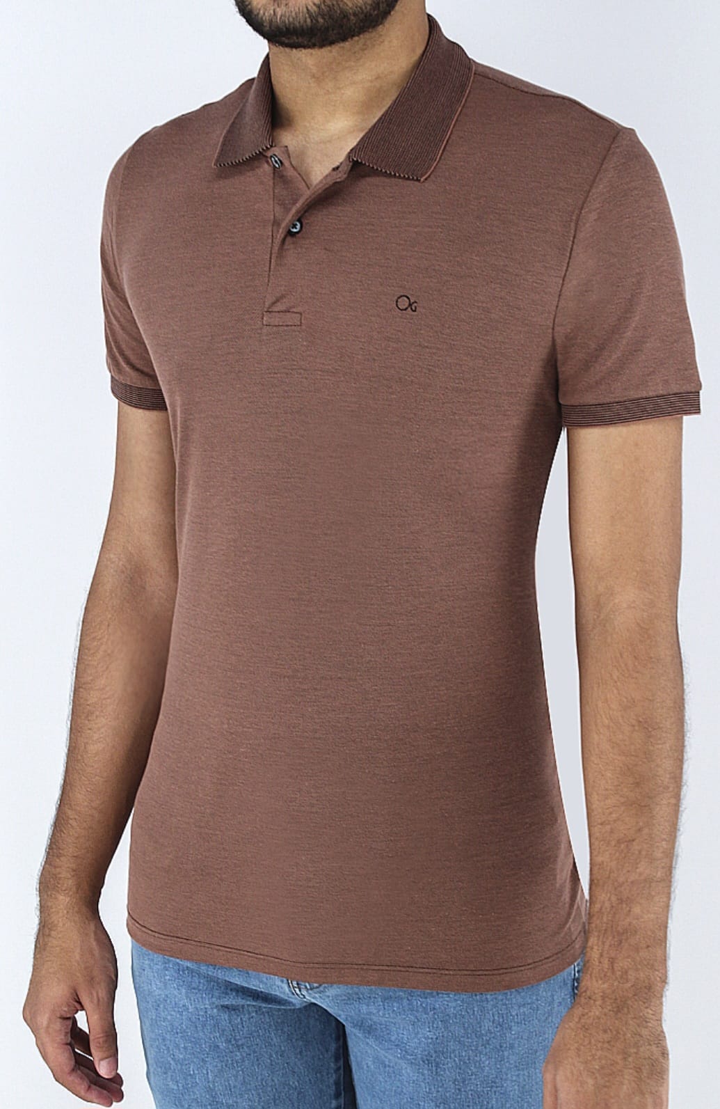Polo Casual Slim — Marrom