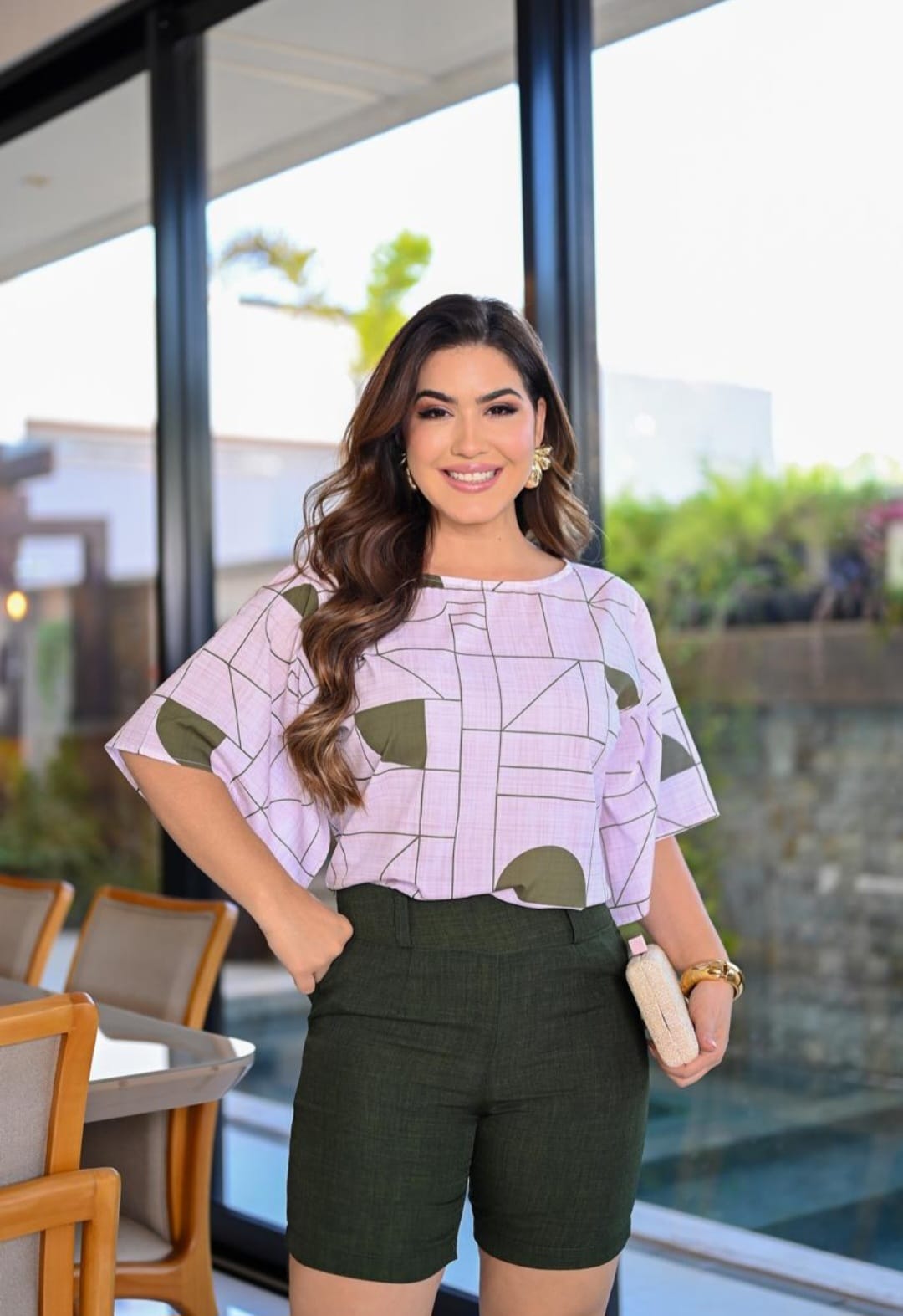 Blusa Geométrica — Rosa & Oliva