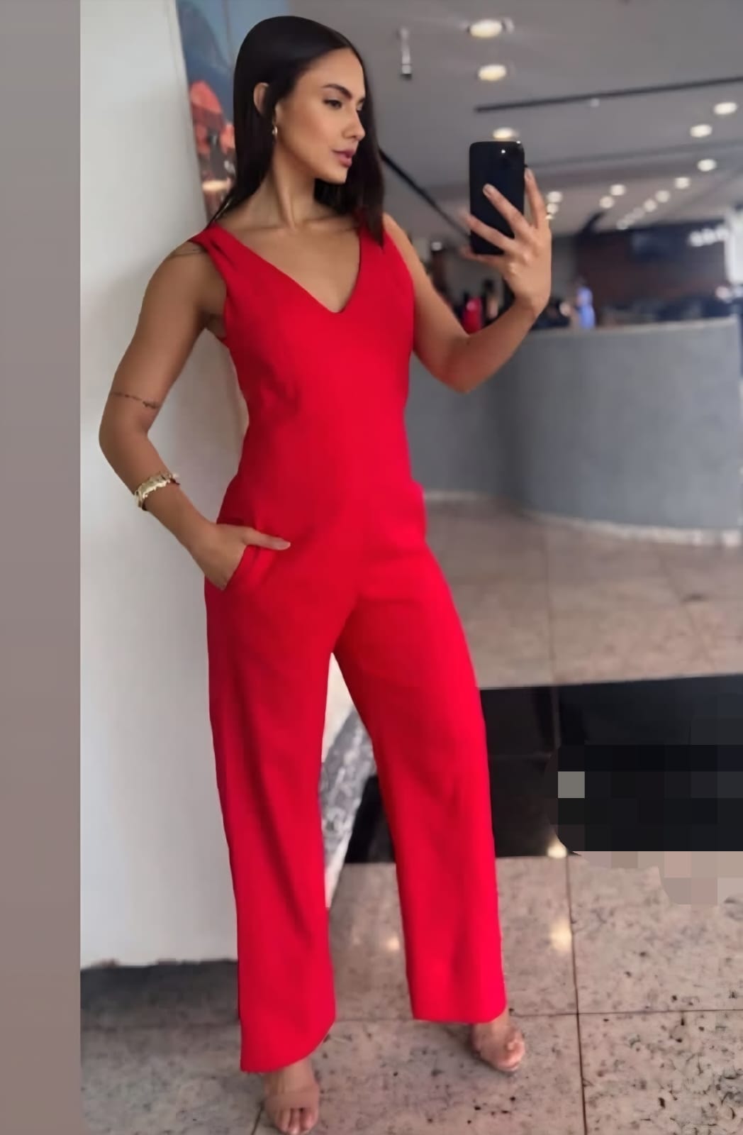 Macacão Det. Entrelace — Vermelho Paixão