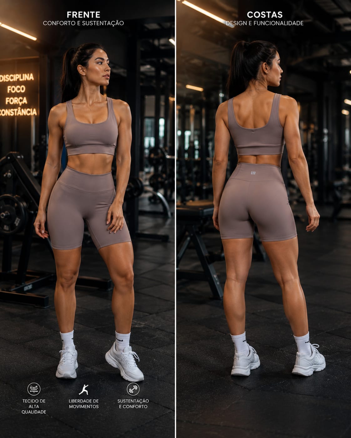 Short Legging Malha com Proteção UV — Cinza